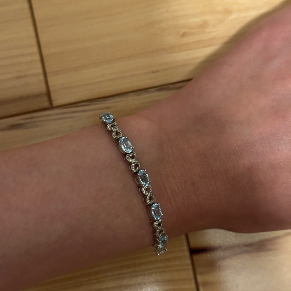 Vintage Pandora Silver and Blue Bracelet